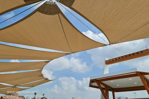 Công trình Mái che  HDPE hình cánh buồm- Sân Khấu Thủy Tạ, Dự án Hồ điều hòa công viên Ngọc Thụy